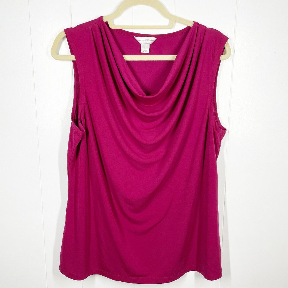 Christopher Banks Wine Sleeveless Top Extra Large